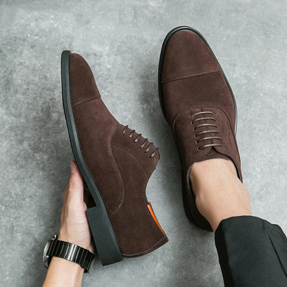 Men's Genuine Leather Lace-Up Oxford Shoes