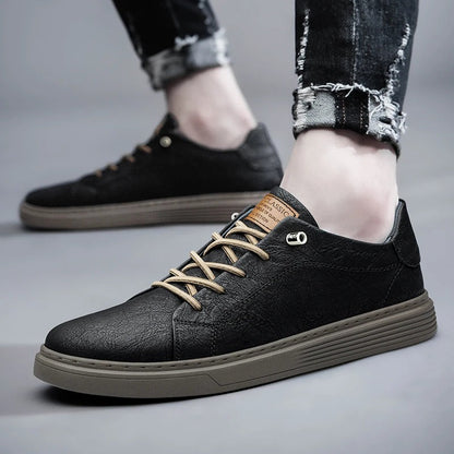 Men's Genuine Leather Low-Top Sneakers