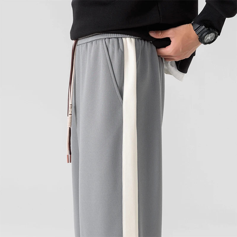 Drexel Wide-Leg Sweatpants With Side Stripe
