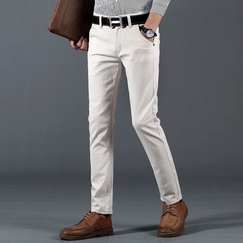 Men's Slim-Fit Cotton Dress Pants