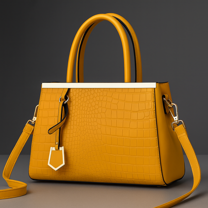 Women's Croc-Embossed Leather Structured Handbag