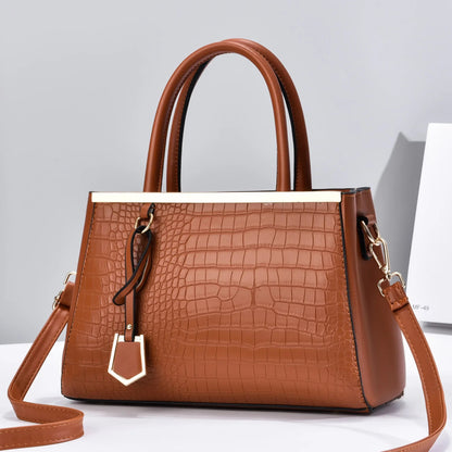 Women's Croc-Embossed Leather Structured Handbag