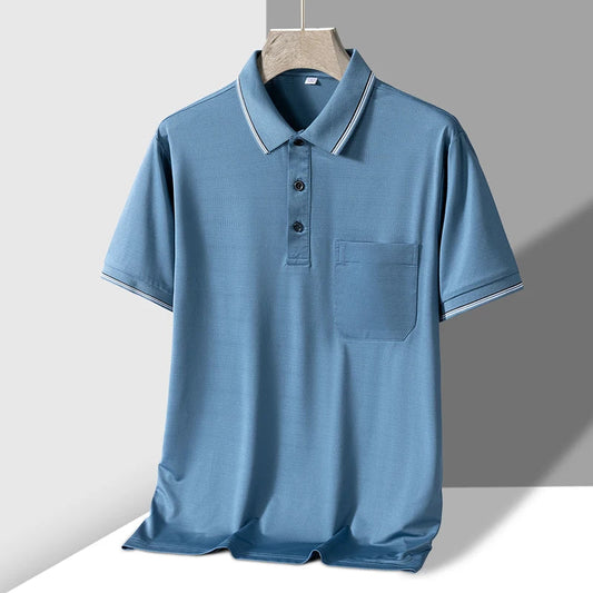 Men's Knit Button-Up Polo Shirt