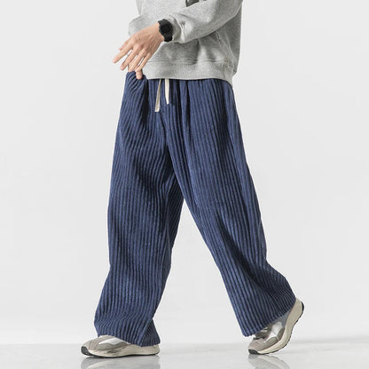 Draven Wide-Leg Corduroy Drawstring Pants