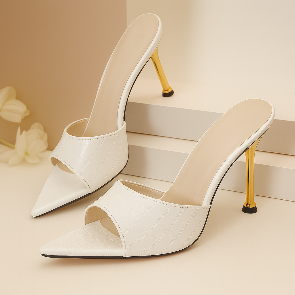 Women's Croc-Embossed Stiletto Heels