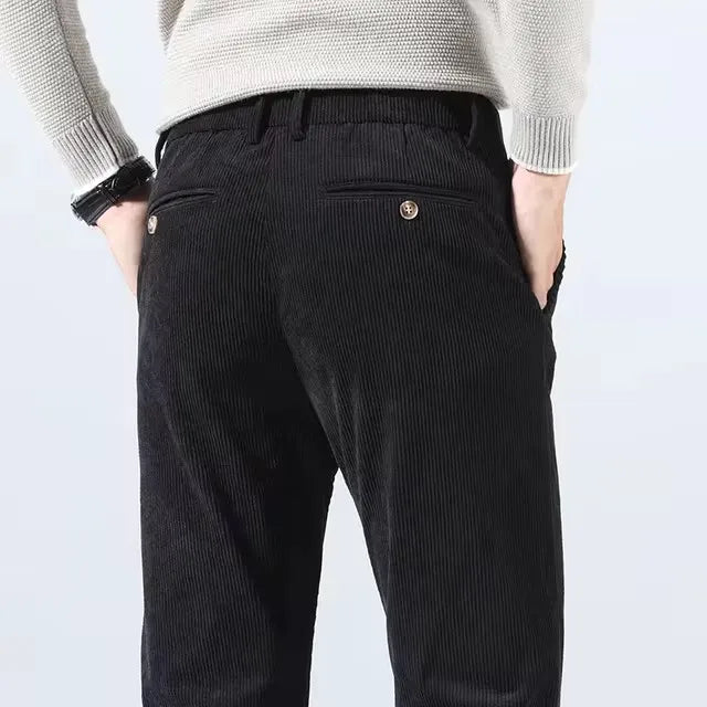 Carello Slim Fit Corduroy Chino Pants