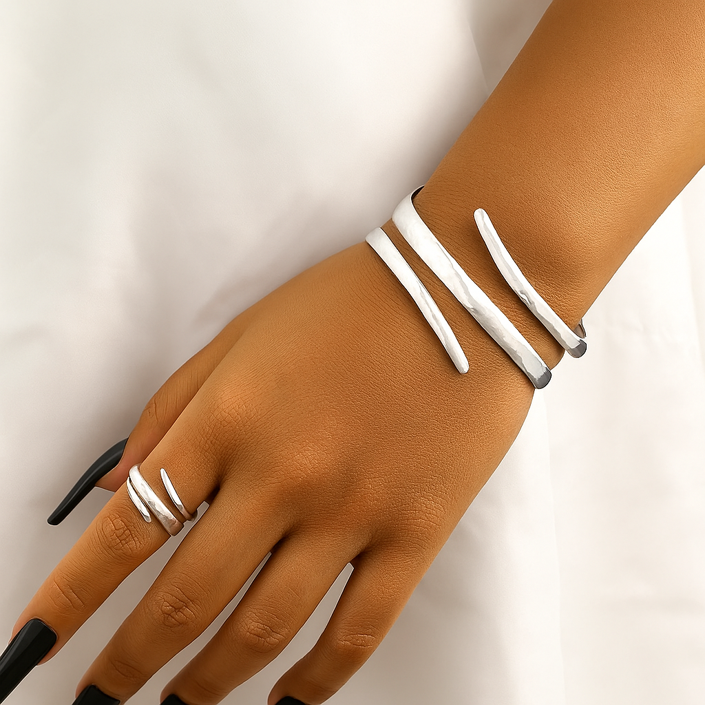 Women's Gold-Tone Sculpted Bangle Bracelet Set