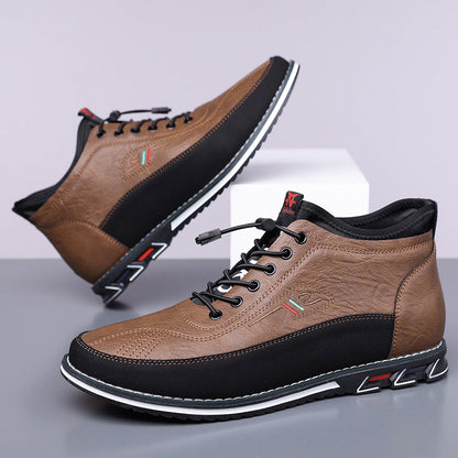 Men's Genuine Leather Orthopedic Mid-Top Sneakers
