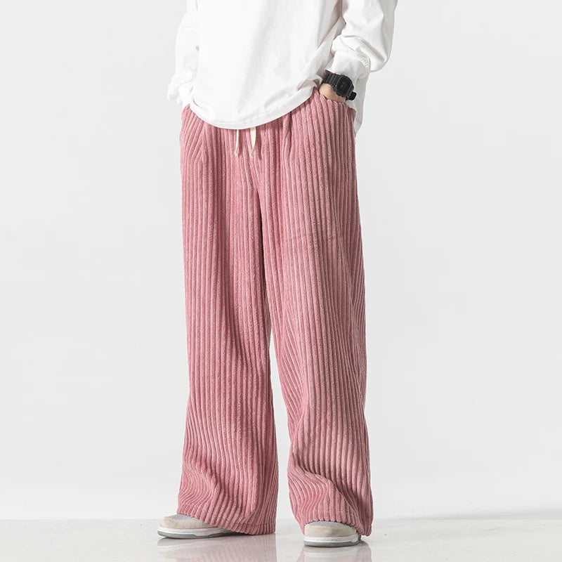 Draven Wide-Leg Corduroy Drawstring Pants