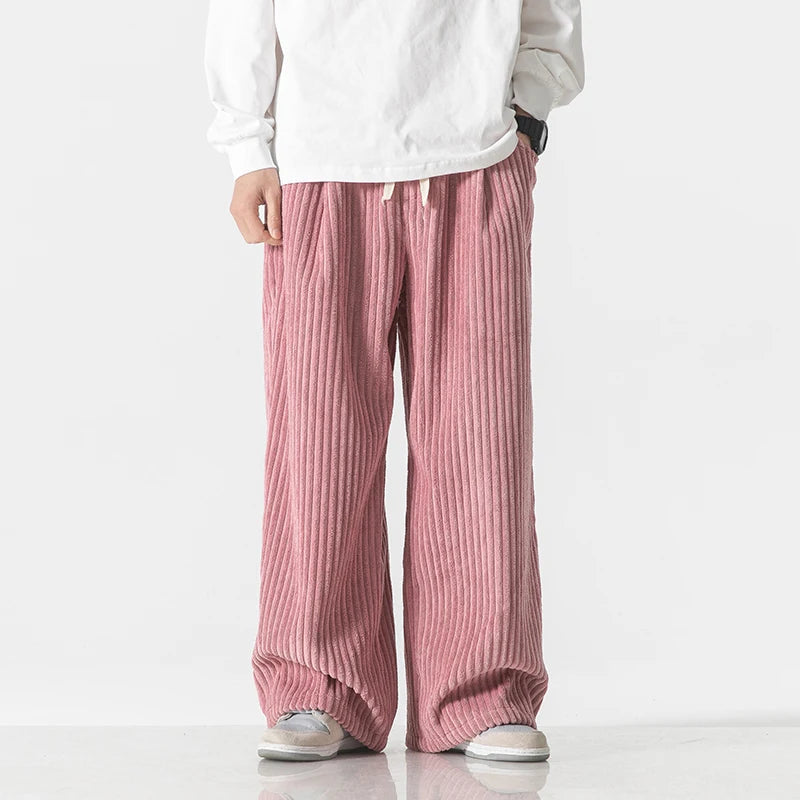 Draven Wide-Leg Corduroy Drawstring Pants