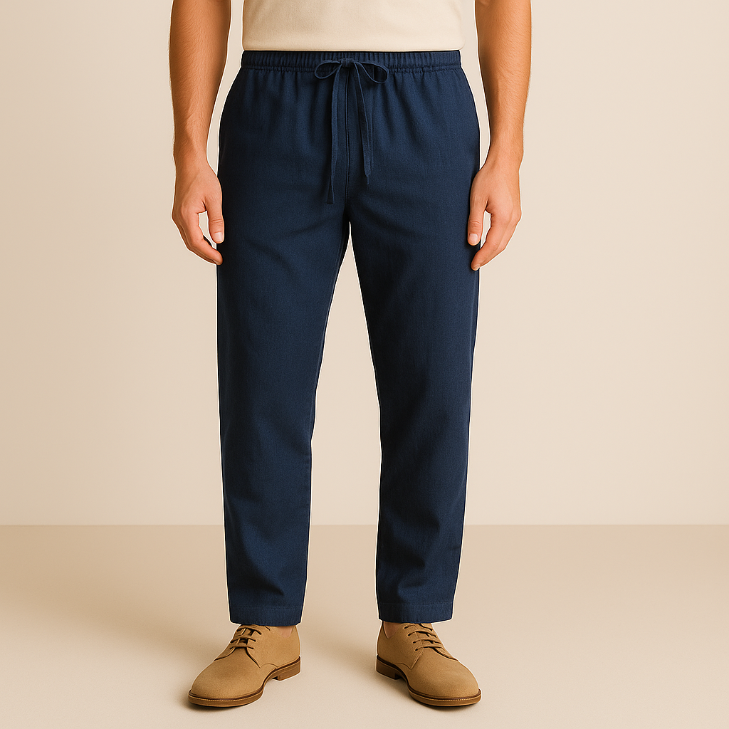 Men's Linen-Cotton Drawstring Pants
