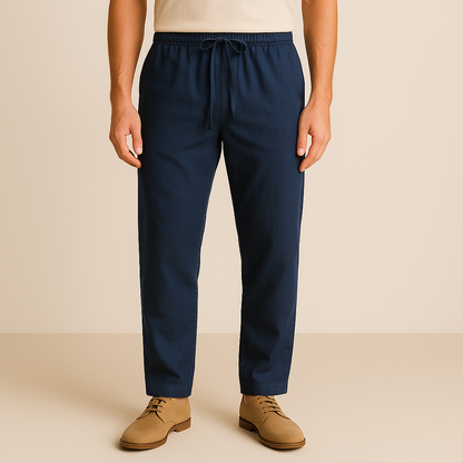 Men's Linen-Cotton Drawstring Pants
