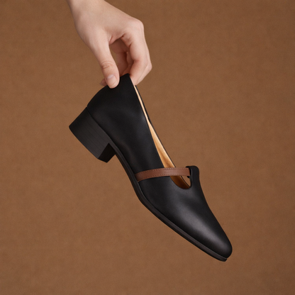 Celestina Leather Gold Accent Flats