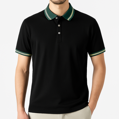 Men's Knit Button-Up Polo Shirt