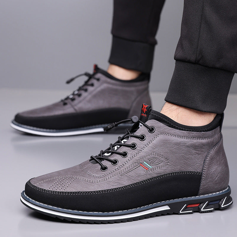 Men's Genuine Leather Orthopedic Mid-Top Sneakers