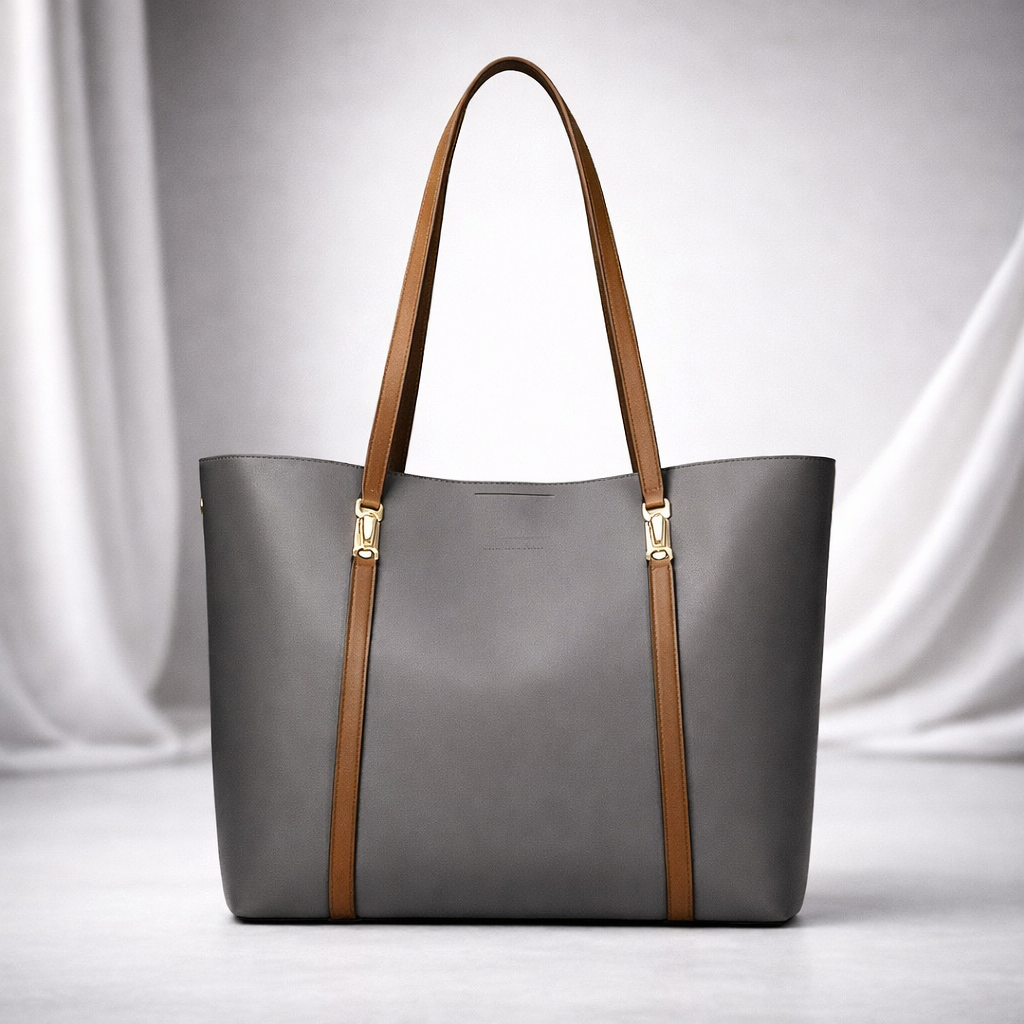 Women's Leather Handbag with Gold Hardware