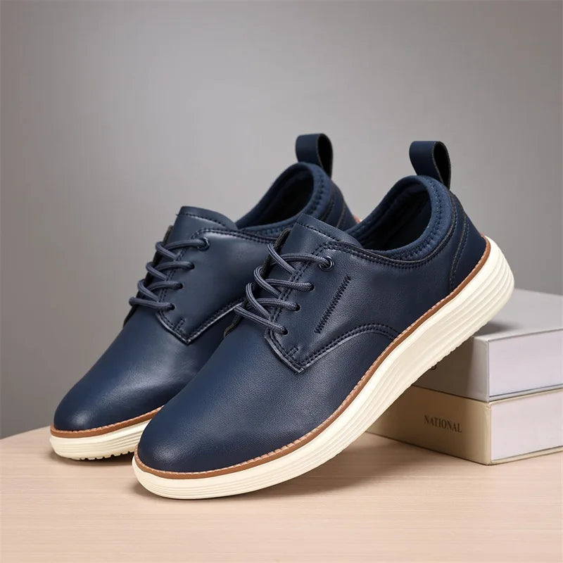 Men's Genuine Leather Lace-Up Orthopedic Shoes