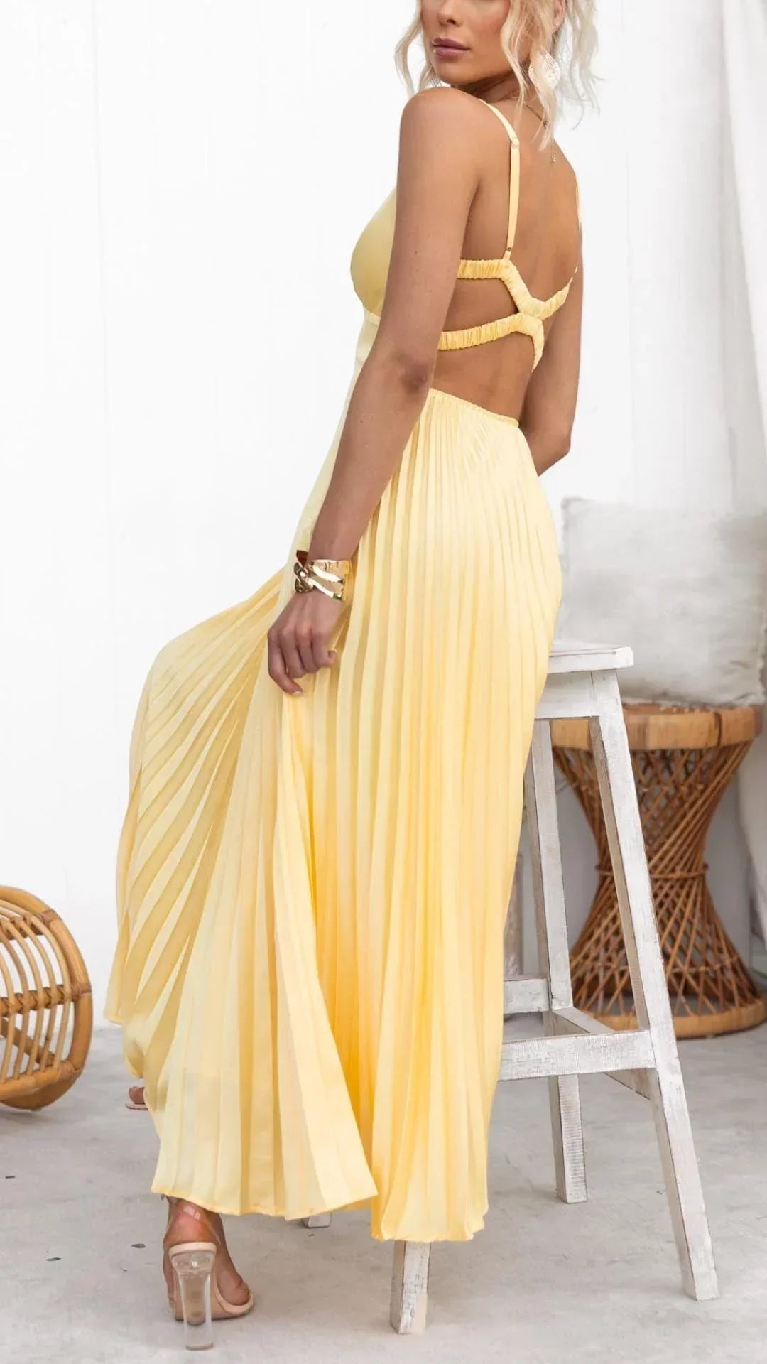 Pleated Maxi Dress – Women's Summer Dress