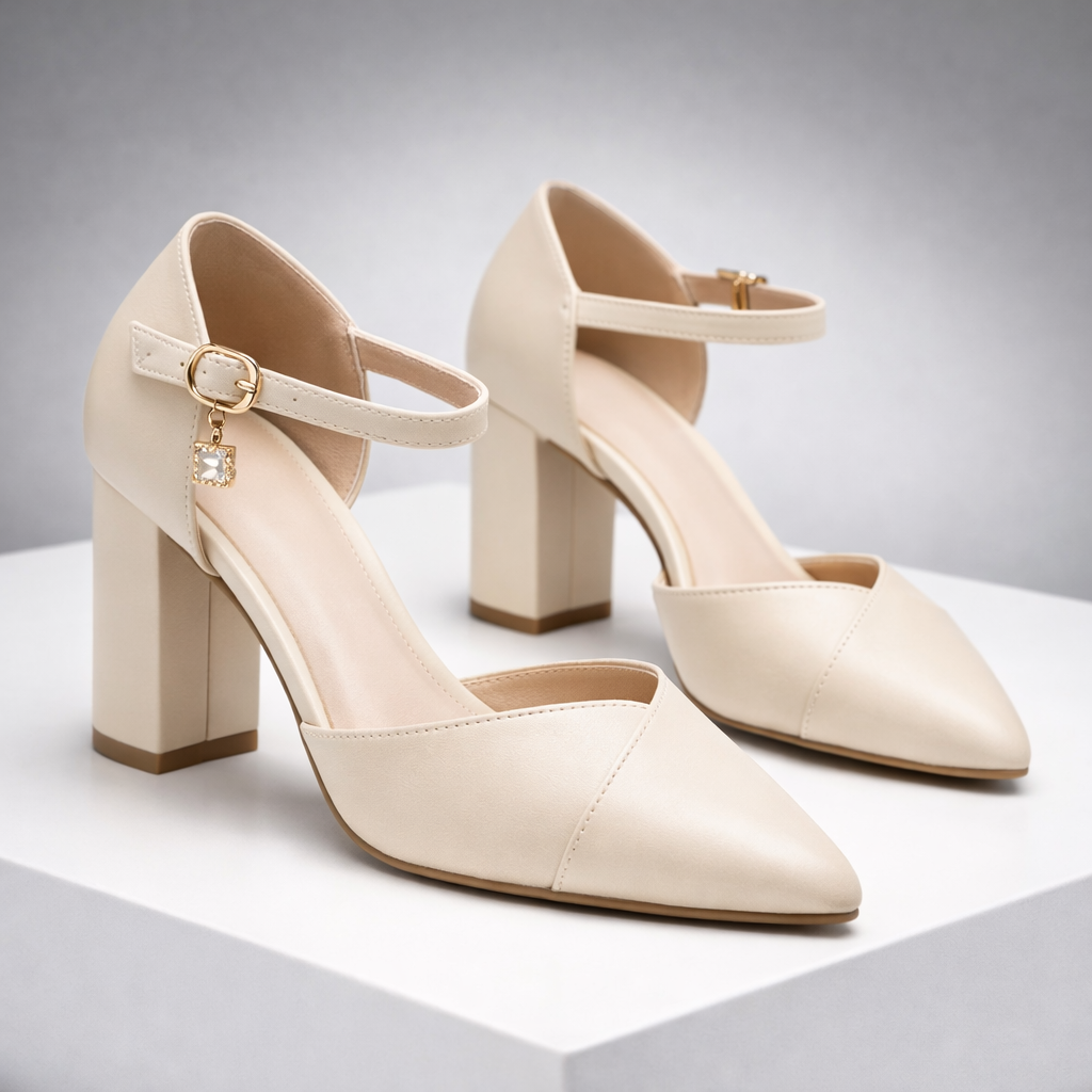 Women's Pointed-Toe Block Heel Pumps