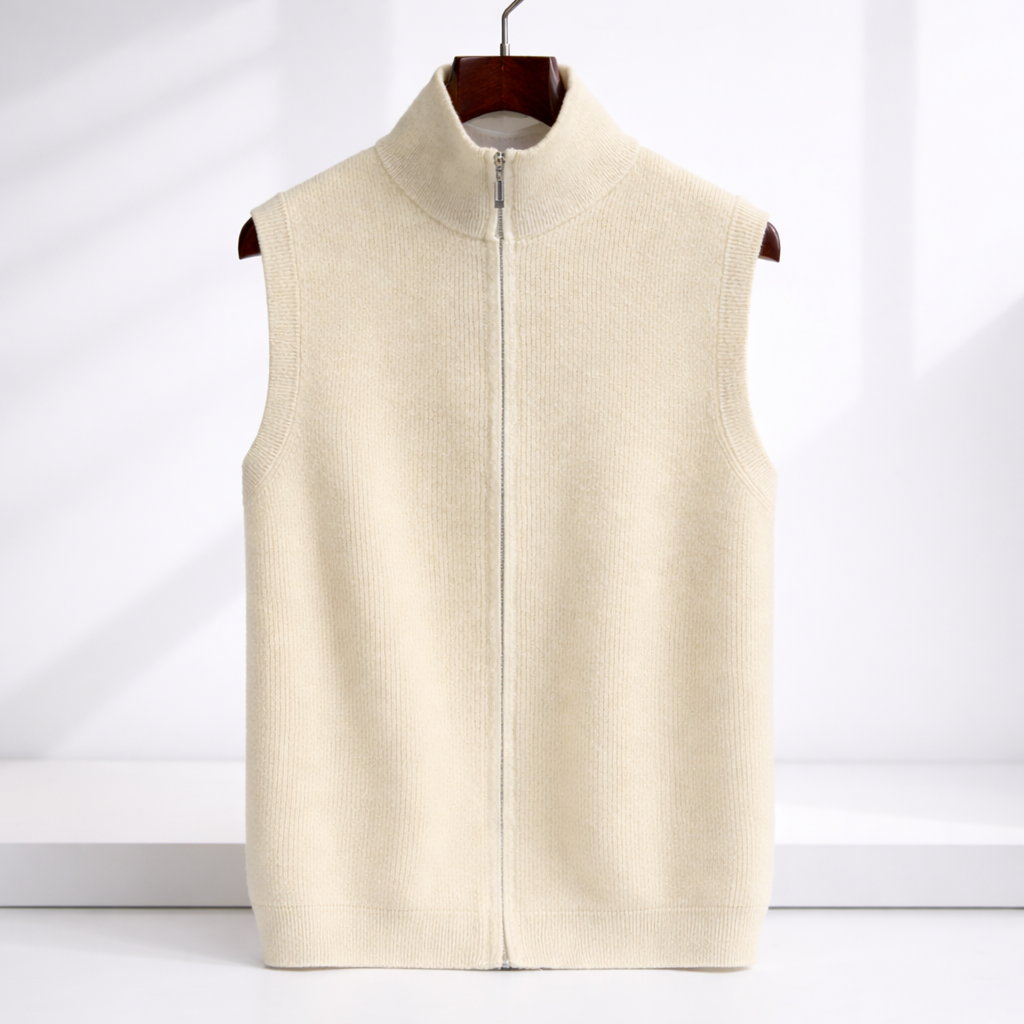 Men's Merino Wool Zip-Up Vest