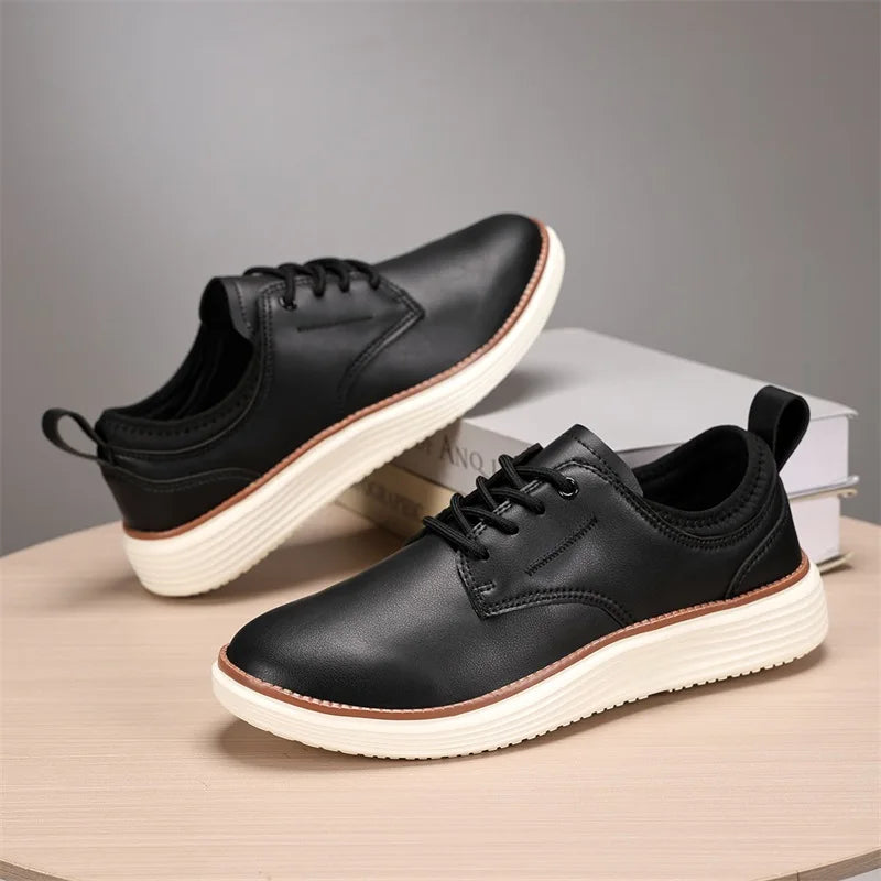 Men's Genuine Leather Lace-Up Orthopedic Shoes
