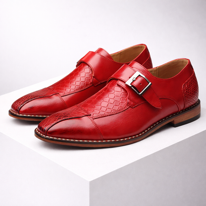 Dorian Croc-Embossed Leather Orthopedic Monk Strap Shoes