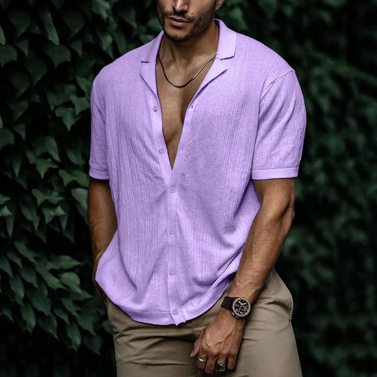 Men's Short Sleeve Button-Down Casual Shirt