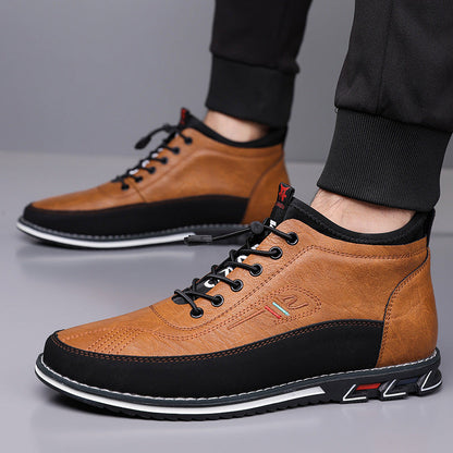 Men's Genuine Leather Orthopedic Mid-Top Sneakers