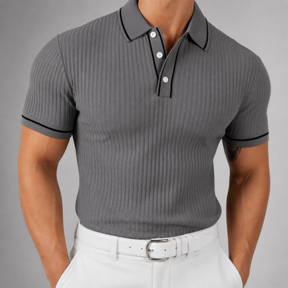 Men's Knit Button-Up Shirt – Navy