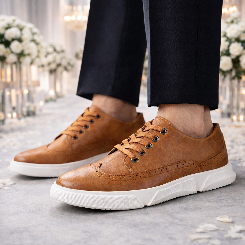 Men's Genuine Leather Orthopedic Low-Top Sneakers