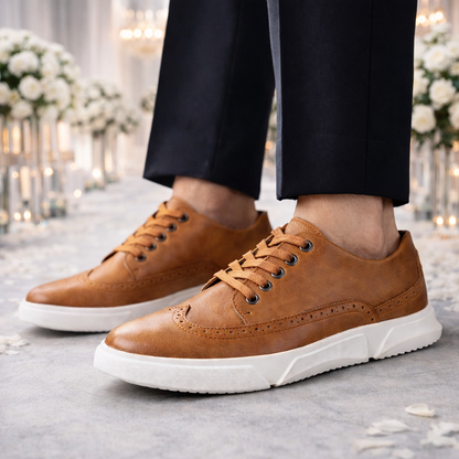 Men's Genuine Leather Orthopedic Low-Top Sneakers
