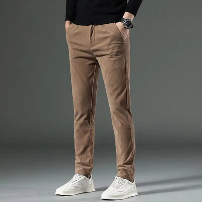 Carello Slim Fit Corduroy Chino Pants