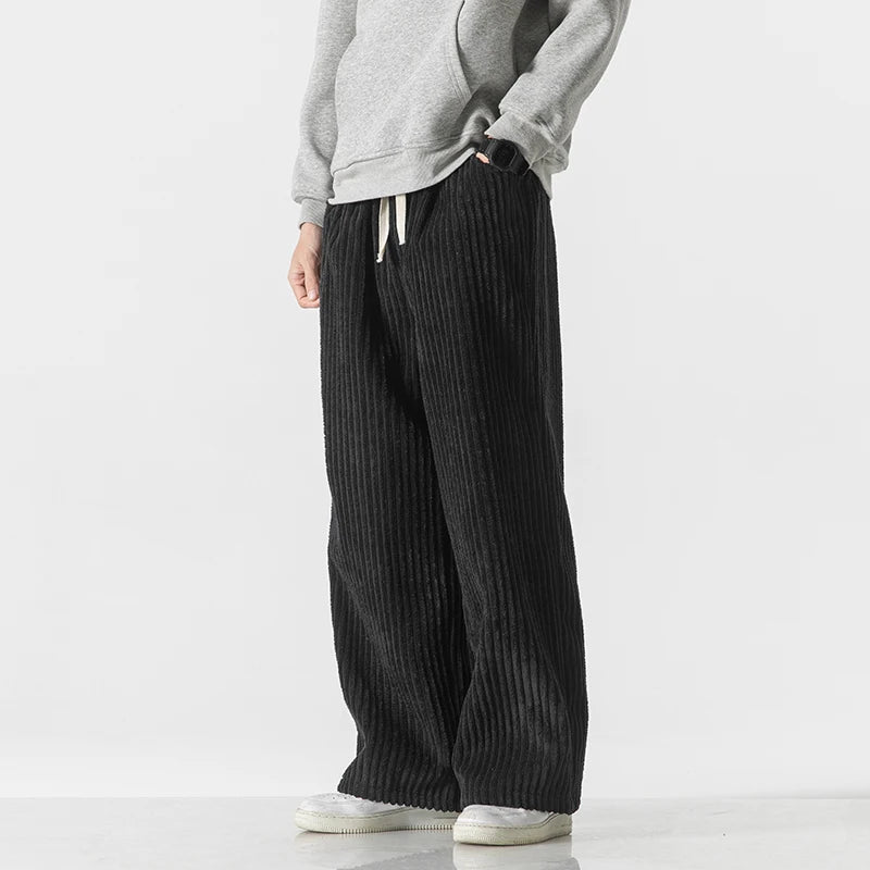 Draven Wide-Leg Corduroy Drawstring Pants