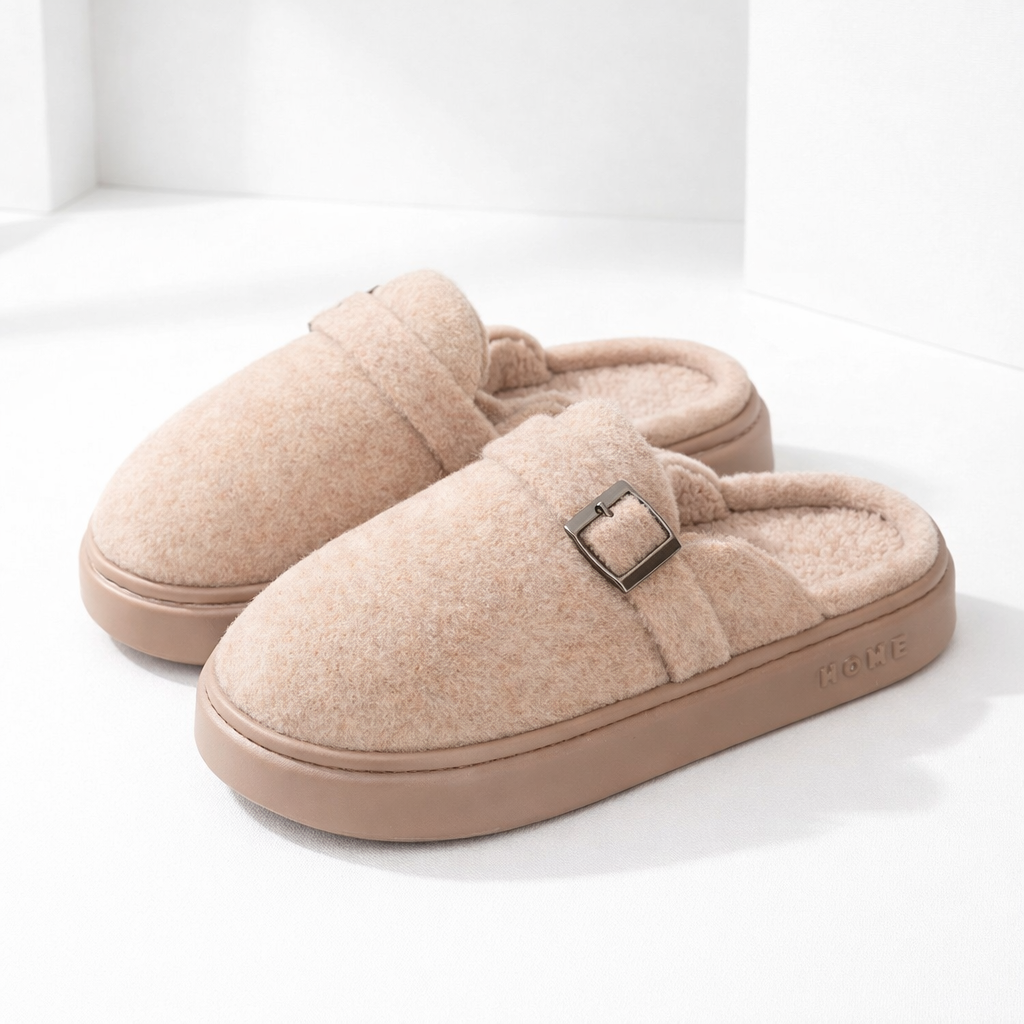 Women's Plush Cotton Mule Slippers