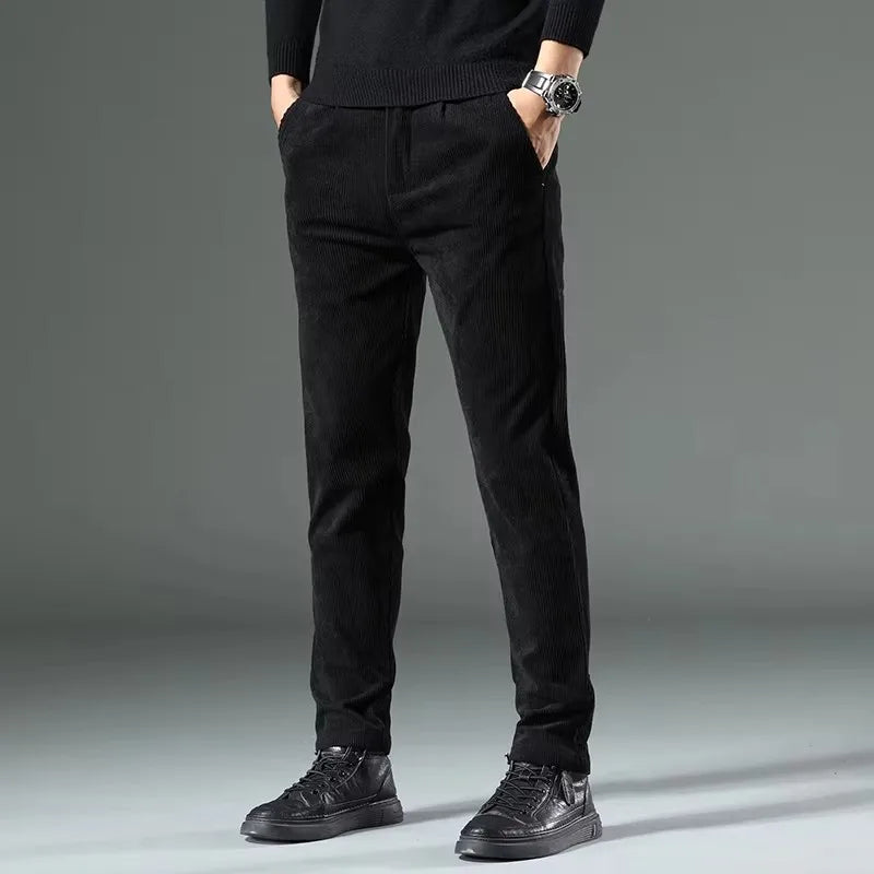 Carello Slim Fit Corduroy Chino Pants